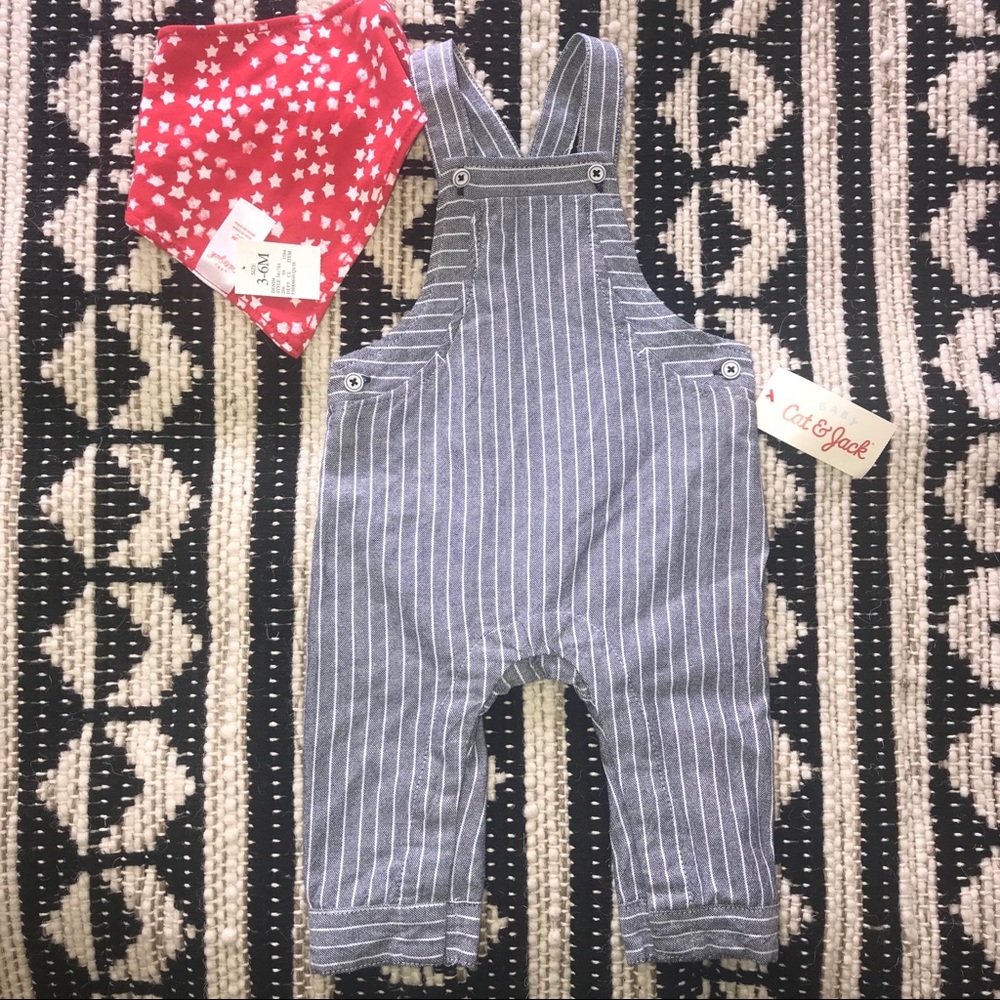 Cat and Jack overall and bandana